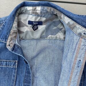 GAP Kids Blue Denim Button Down Shirt